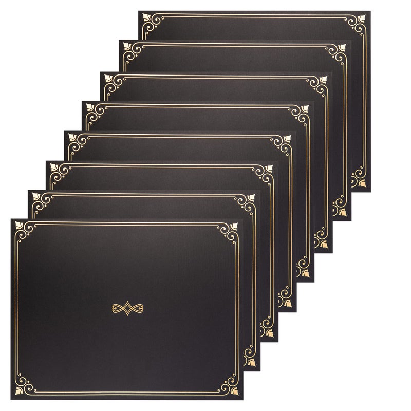 MATICAN Certificate Holders, 25-Pack Certificate Covers for Letter Size 8.5 x 11 Inch Paper, Certificate Folders, Black, 9 x 11.5 Inches - Image 1